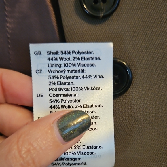 COS Khaki Sleeveless Vest with Buttons - Picture 4 of 5